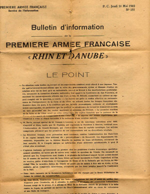 Dachau, 30 avril 1945 — bulletin d'info rhin et danube