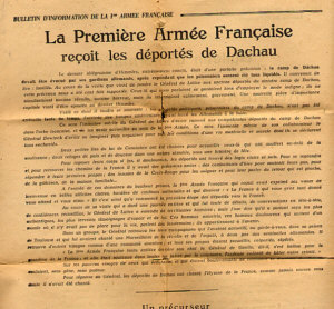 Dachau, 30 avril 1945 — déportés de Dachau reçu par l'armée française