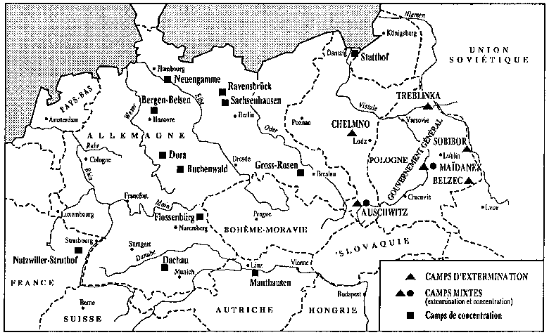 camps de concentration, camps d'extermination, camps mixtes