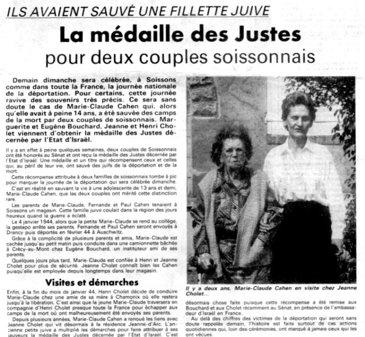 Déportation dans l'Aisne : la médaille des Justes