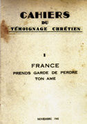 Le premier numéro du journal clandestin "Témoignage Chrétien"