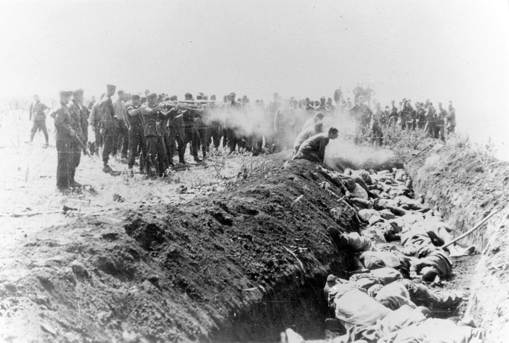 Einsatzgruppen. Shoah à l'est. Exécution de civils soviétiques par des membres d’un Einsatzkommando en 1941