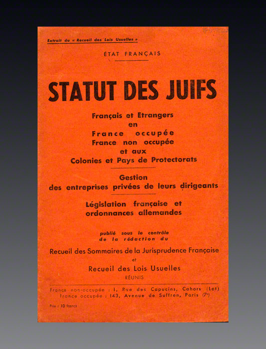 statut des Juifs : extrait du recueil des lois usuelles - loi du 2 juin 1941