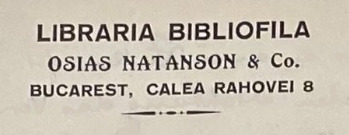 EnTete LibrariaBibliofila LettredAron 1921